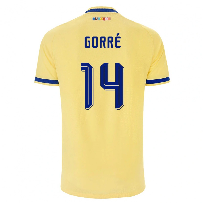 Danxen Mujer Camiseta Curazao Kenji Gorré #14 Amarillo Marino Rosa 2ª Equipación 26-28 La Camisa México