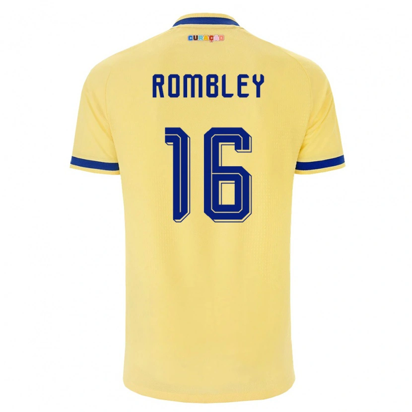 Danxen Mujer Camiseta Curazao Shermayn Rombley #16 Amarillo Marino Rosa 2ª Equipación 26-28 La Camisa México