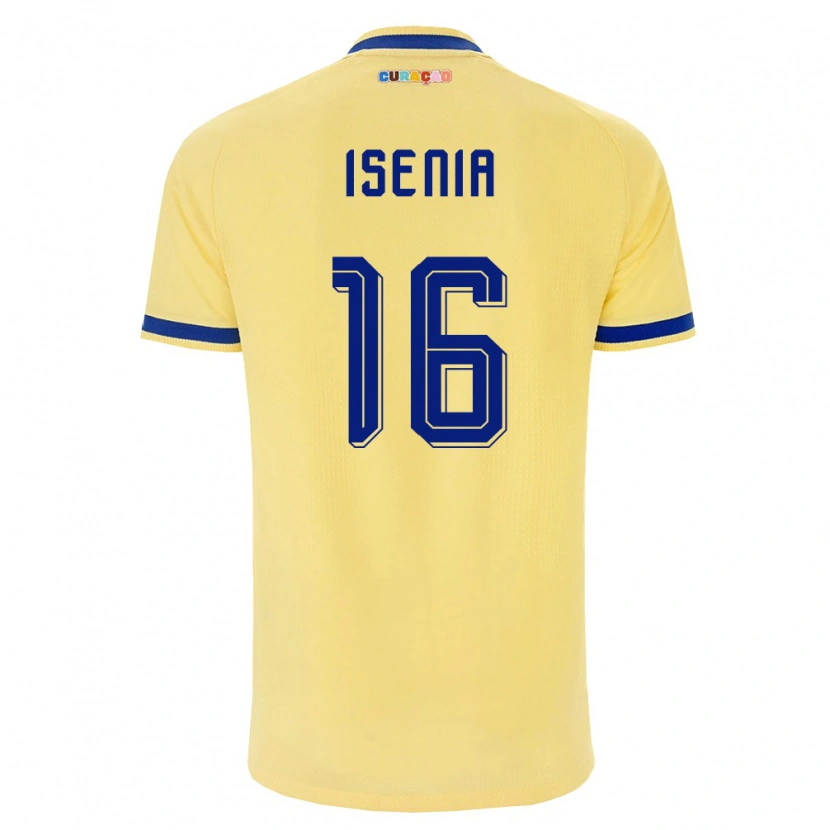 Danxen Mujer Camiseta Curazao Nathan Isenia #16 Amarillo Marino Rosa 2ª Equipación 26-28 La Camisa México