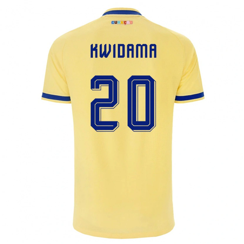 Danxen Mujer Camiseta Curazao Jowendrick Kwidama #20 Amarillo Marino Rosa 2ª Equipación 26-28 La Camisa México