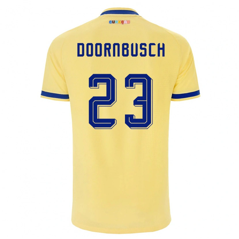Danxen Mujer Camiseta Curazao Trevor Doornbusch #23 Amarillo Marino Rosa 2ª Equipación 26-28 La Camisa México