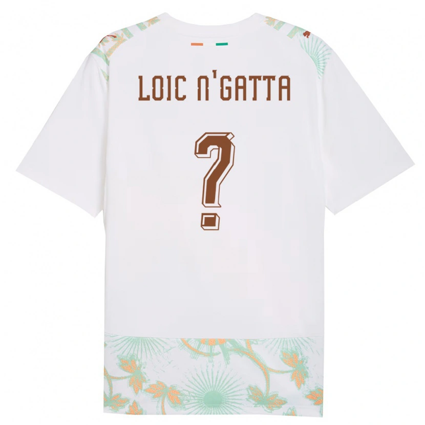 Danxen Mujer Camiseta Costa De Marfil Ange Loïc N'gatta #0 Blanco Naranja Verde 2ª Equipación 26-28 La Camisa México