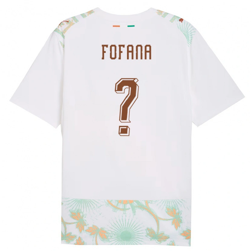 Danxen Mujer Camiseta Costa De Marfil Ibrahim Fofana #0 Blanco Naranja Verde 2ª Equipación 26-28 La Camisa México