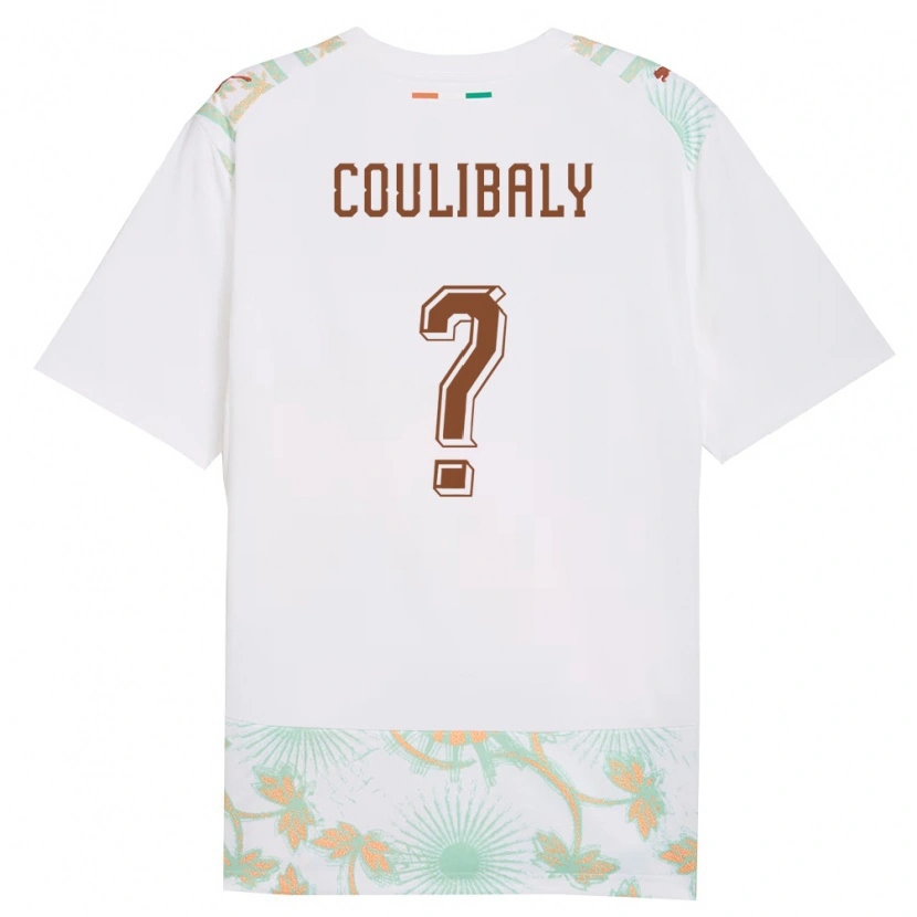 Danxen Mujer Camiseta Costa De Marfil Souleymane Coulibaly #0 Blanco Naranja Verde 2ª Equipación 26-28 La Camisa México