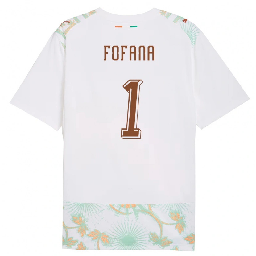 Danxen Mujer Camiseta Costa De Marfil Yahia Fofana #1 Blanco Naranja Verde 2ª Equipación 26-28 La Camisa México