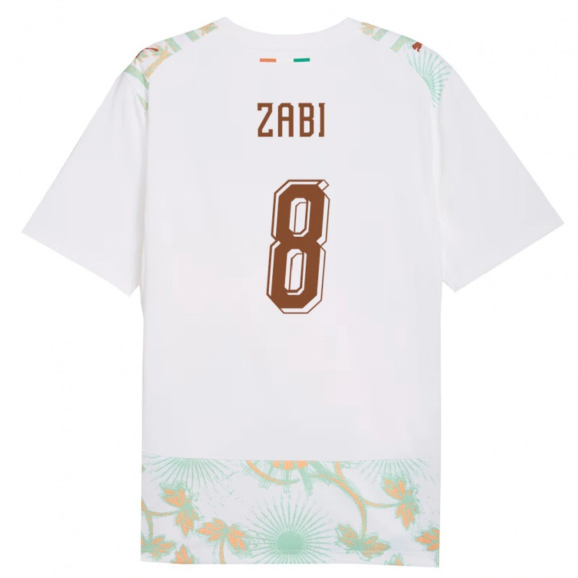 Danxen Mujer Camiseta Costa De Marfil Patrick Zabi #8 Blanco Naranja Verde 2ª Equipación 26-28 La Camisa México