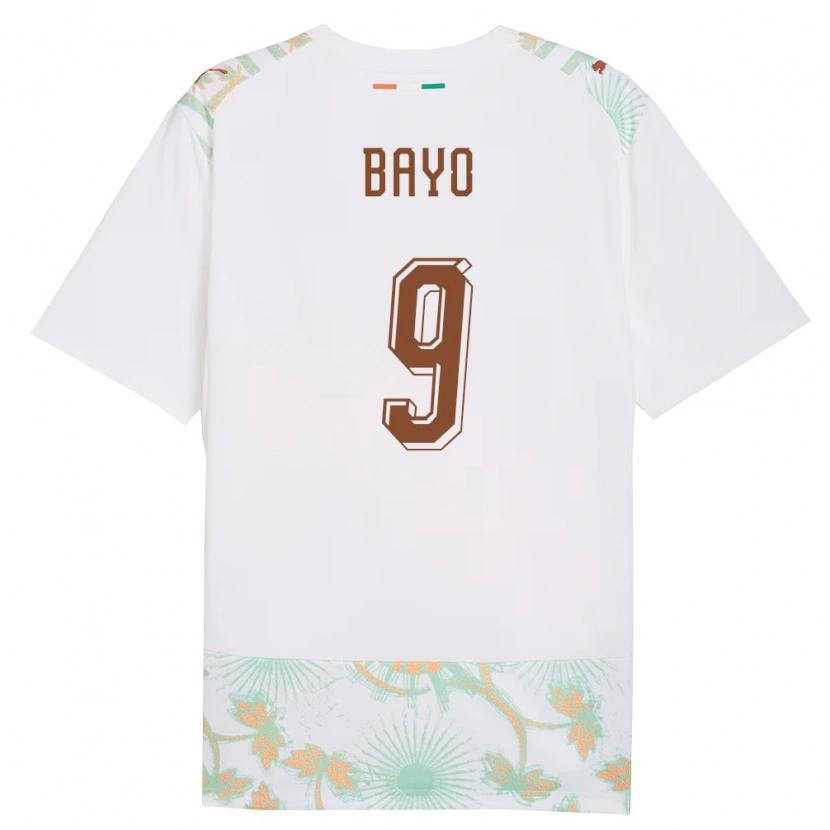 Danxen Mujer Camiseta Costa De Marfil Vakoun Bayo #9 Blanco Naranja Verde 2ª Equipación 26-28 La Camisa México