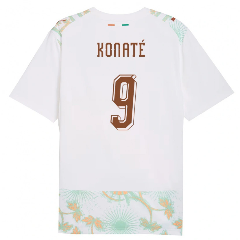 Danxen Mujer Camiseta Costa De Marfil Oumar Konaté #9 Blanco Naranja Verde 2ª Equipación 26-28 La Camisa México