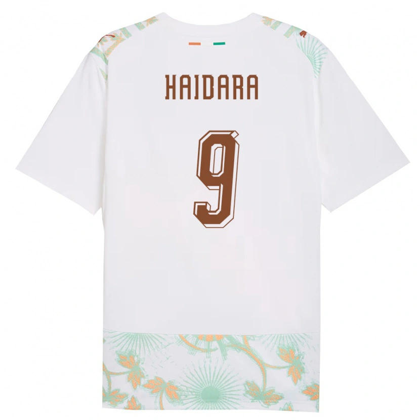Danxen Mujer Camiseta Costa De Marfil Alynho Haidara #9 Blanco Naranja Verde 2ª Equipación 26-28 La Camisa México
