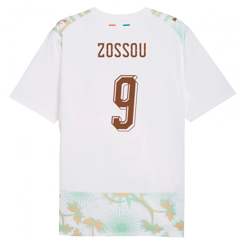 Danxen Mujer Camiseta Costa De Marfil Aristide Zossou #9 Blanco Naranja Verde 2ª Equipación 26-28 La Camisa México
