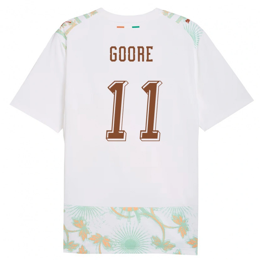 Danxen Mujer Camiseta Costa De Marfil Hyllarion Goore #11 Blanco Naranja Verde 2ª Equipación 26-28 La Camisa México