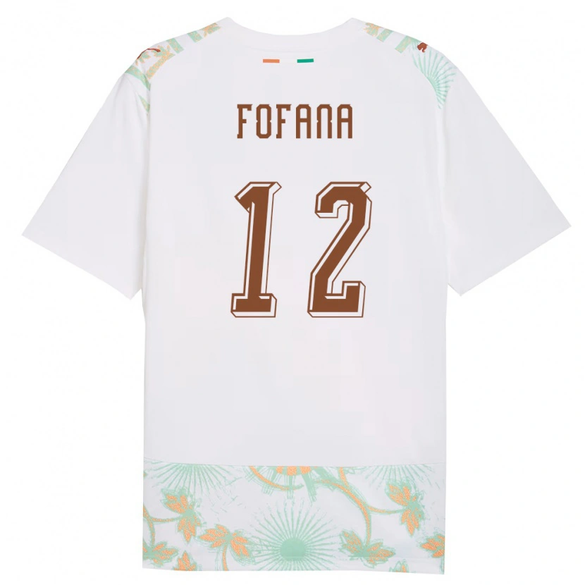 Danxen Mujer Camiseta Costa De Marfil Souleymane Fofana #12 Blanco Naranja Verde 2ª Equipación 26-28 La Camisa México