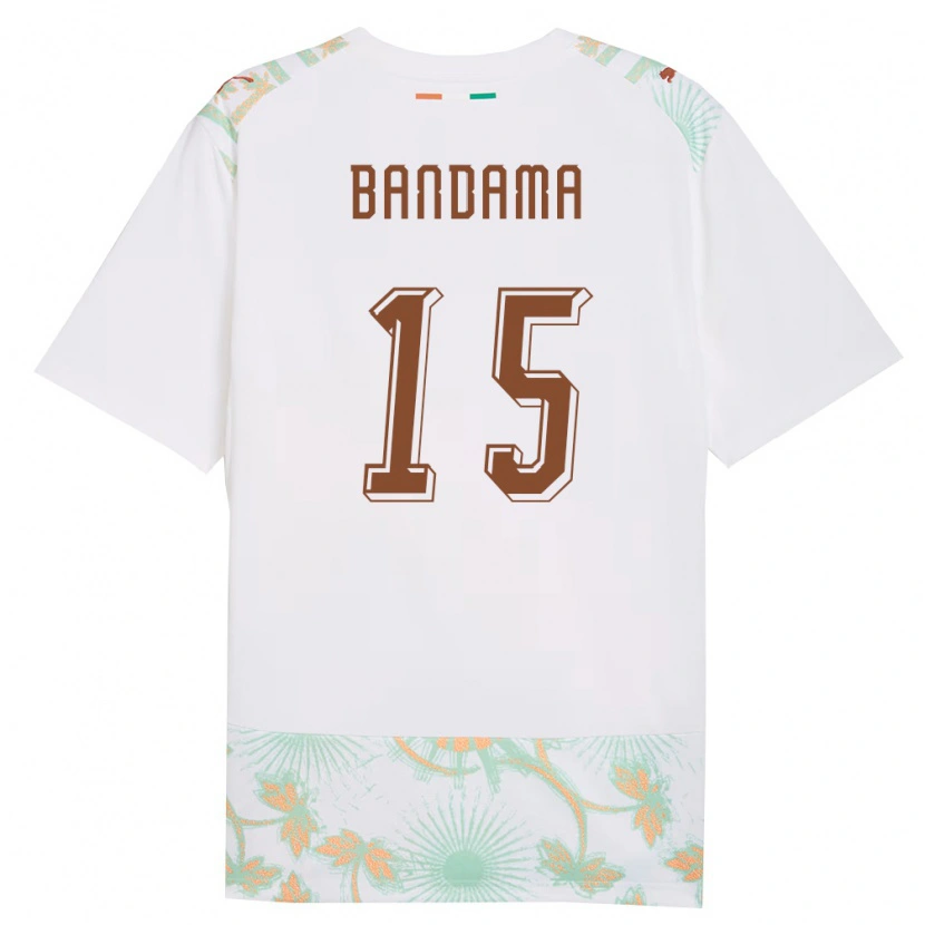 Danxen Mujer Camiseta Costa De Marfil Gilbert Bandama #15 Blanco Naranja Verde 2ª Equipación 26-28 La Camisa México
