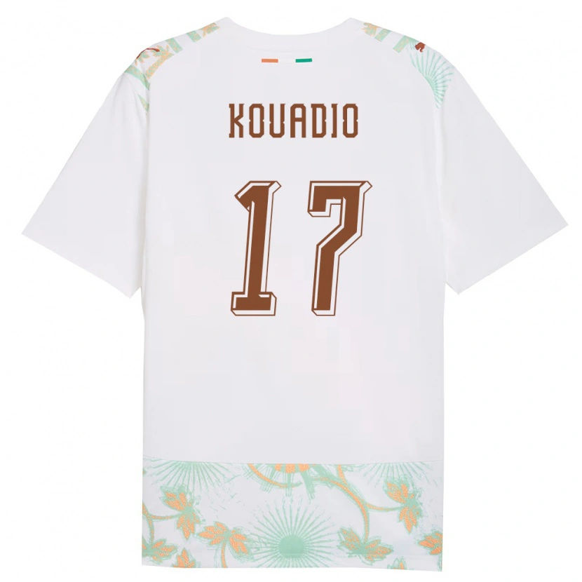 Danxen Mujer Camiseta Costa De Marfil Kouassi Kouadio #17 Blanco Naranja Verde 2ª Equipación 26-28 La Camisa México