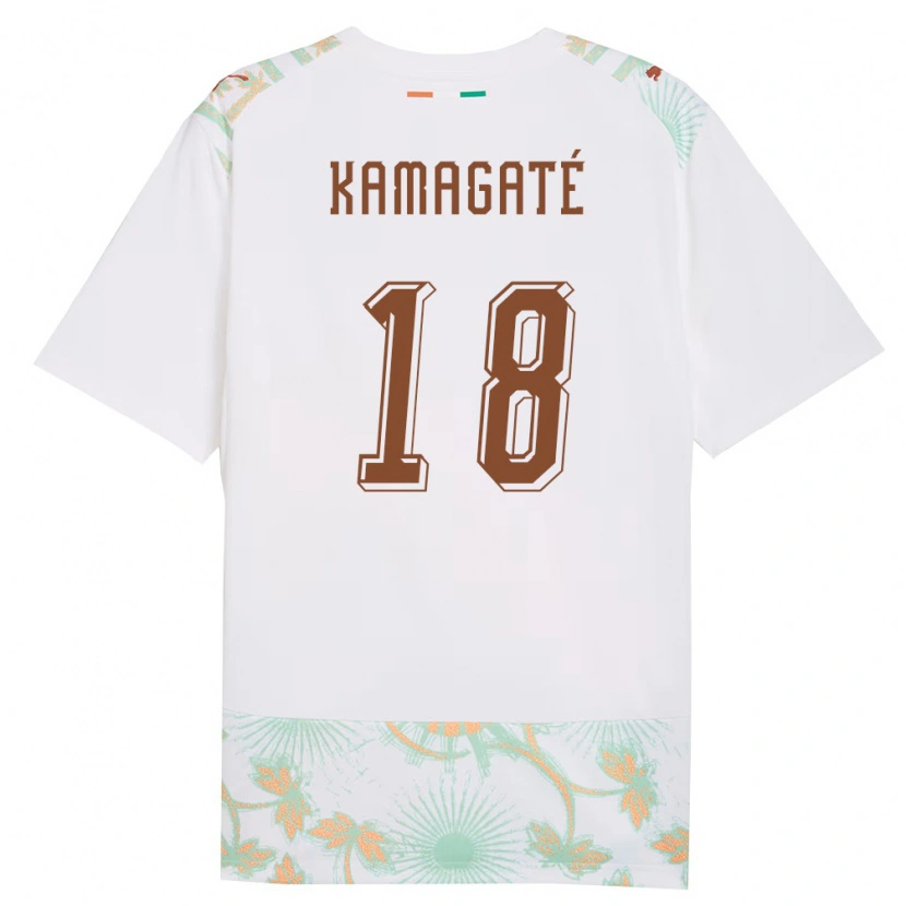 Danxen Mujer Camiseta Costa De Marfil Dramane Kamagaté #18 Blanco Naranja Verde 2ª Equipación 26-28 La Camisa México