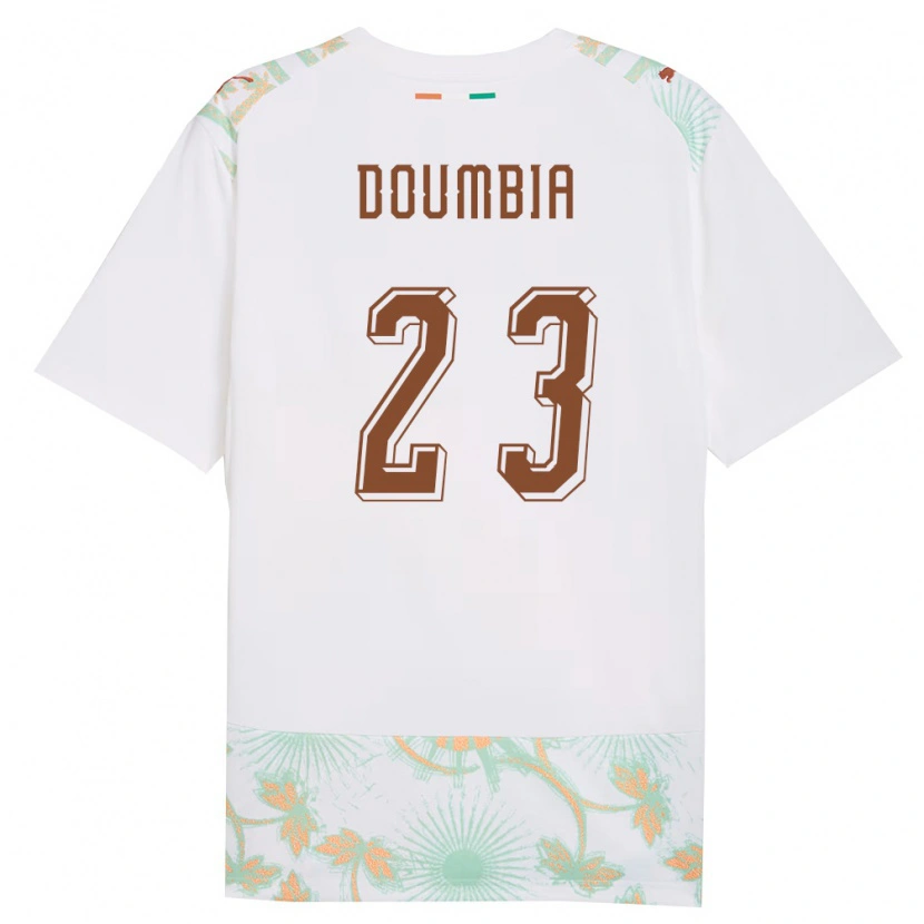 Danxen Mujer Camiseta Costa De Marfil Aboubacar Doumbia #23 Blanco Naranja Verde 2ª Equipación 26-28 La Camisa México