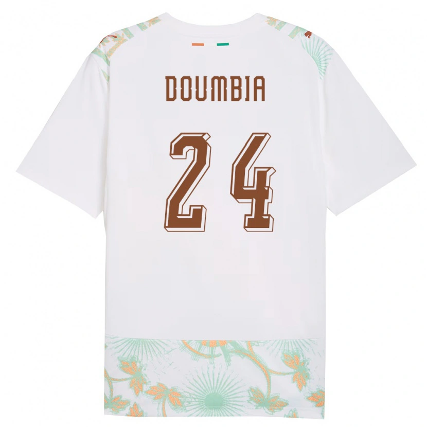 Danxen Mujer Camiseta Costa De Marfil Vayanga Doumbia #24 Blanco Naranja Verde 2ª Equipación 26-28 La Camisa México