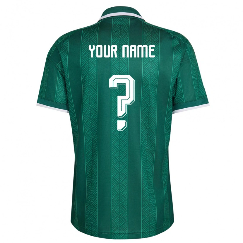 Danxen Mujer Camiseta Sudáfrica Su Nombre #0 Verde Blanco Oro 2ª Equipación 26-28 La Camisa México