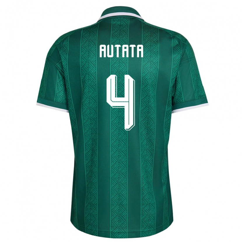 Danxen Mujer Camiseta Sudáfrica Patrick Autata #4 Verde Blanco Oro 2ª Equipación 26-28 La Camisa México