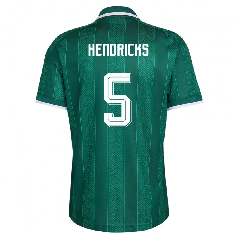Danxen Mujer Camiseta Sudáfrica Luke Hendricks #5 Verde Blanco Oro 2ª Equipación 26-28 La Camisa México