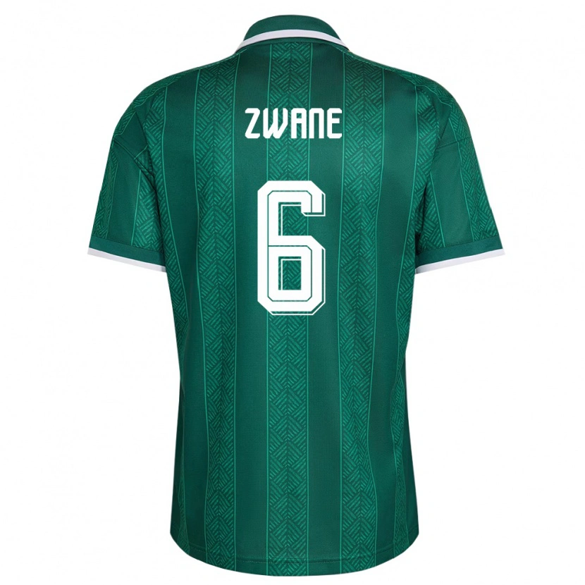 Danxen Mujer Camiseta Sudáfrica Samkelo Zwane #6 Verde Blanco Oro 2ª Equipación 26-28 La Camisa México