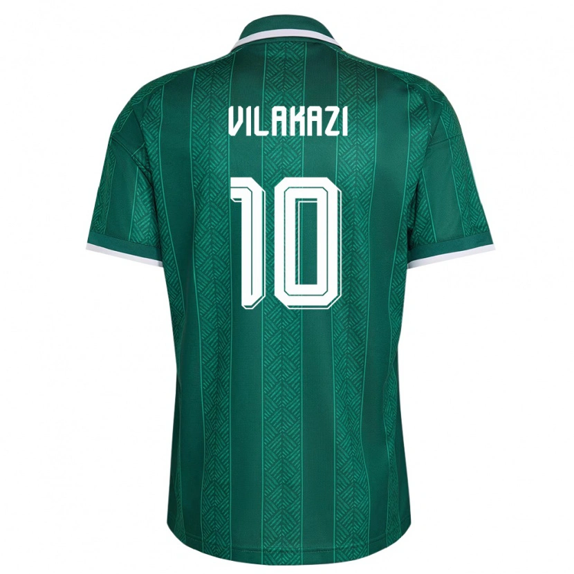 Danxen Mujer Camiseta Sudáfrica Mfundo Vilakazi #10 Verde Blanco Oro 2ª Equipación 26-28 La Camisa México