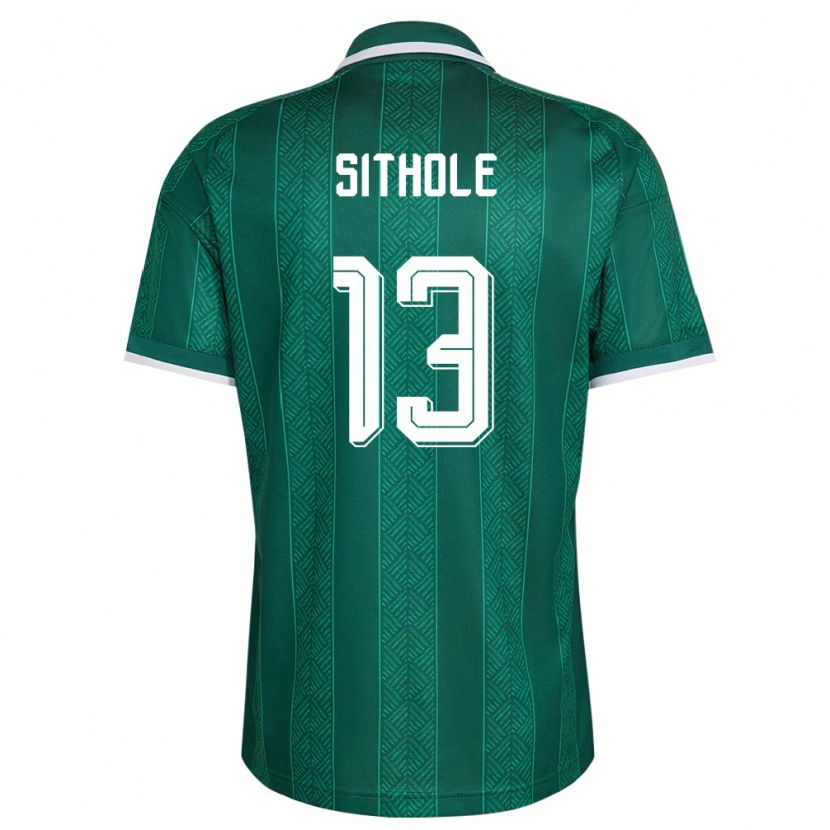 Danxen Mujer Camiseta Sudáfrica Yaya Sithole #13 Verde Blanco Oro 2ª Equipación 26-28 La Camisa México