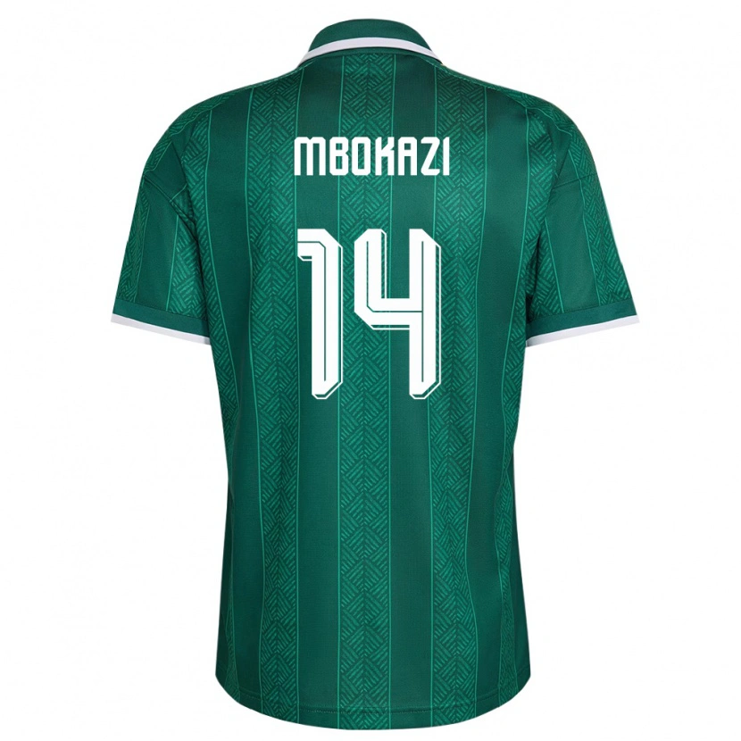 Danxen Mujer Camiseta Sudáfrica Mbekezeli Mbokazi #14 Verde Blanco Oro 2ª Equipación 26-28 La Camisa México