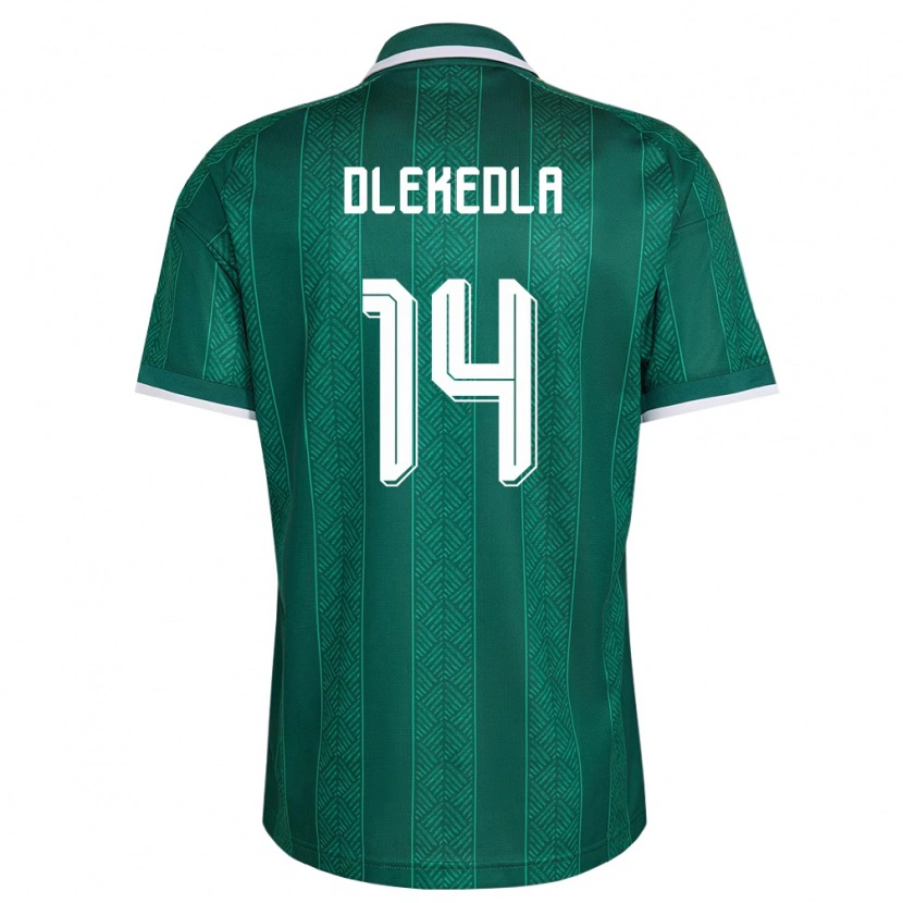 Danxen Mujer Camiseta Sudáfrica Abulele Dlekedla #14 Verde Blanco Oro 2ª Equipación 26-28 La Camisa México