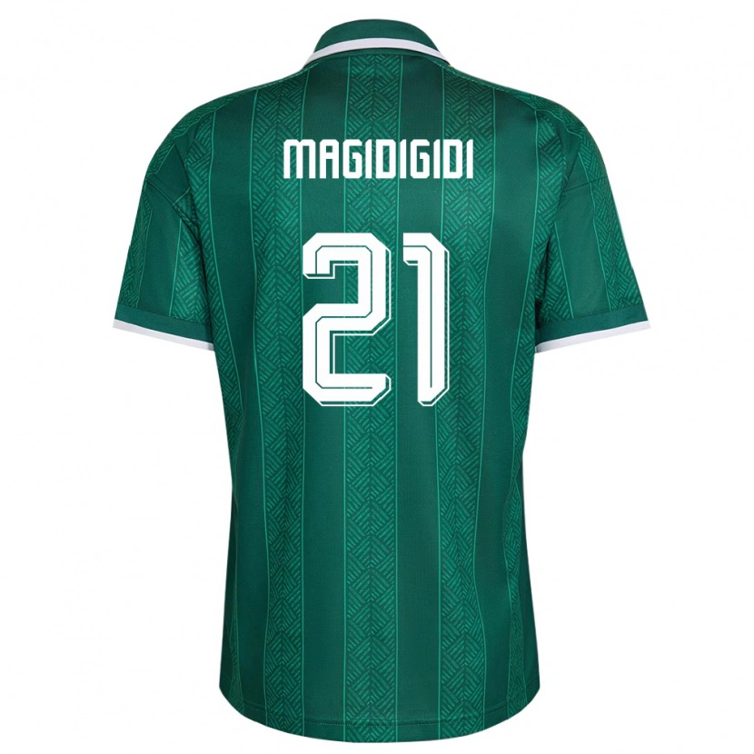 Danxen Mujer Camiseta Sudáfrica Siviwe Magidigidi #21 Verde Blanco Oro 2ª Equipación 26-28 La Camisa México