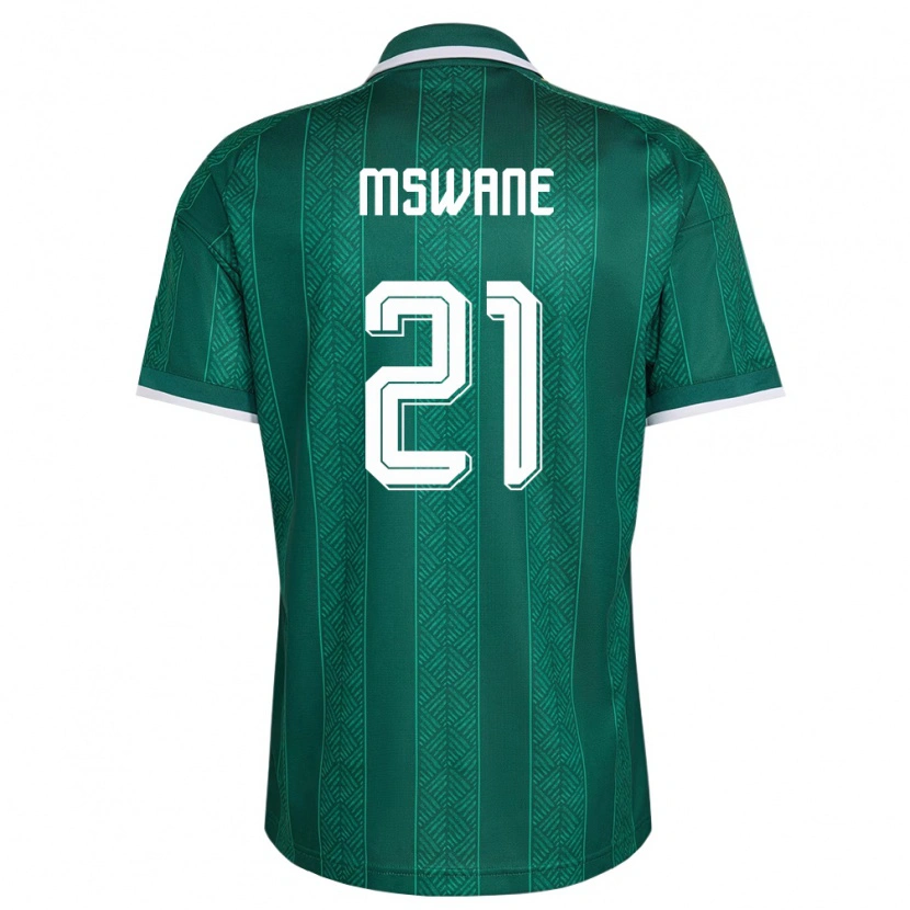 Danxen Mujer Camiseta Sudáfrica Lebogang Mswane #21 Verde Blanco Oro 2ª Equipación 26-28 La Camisa México