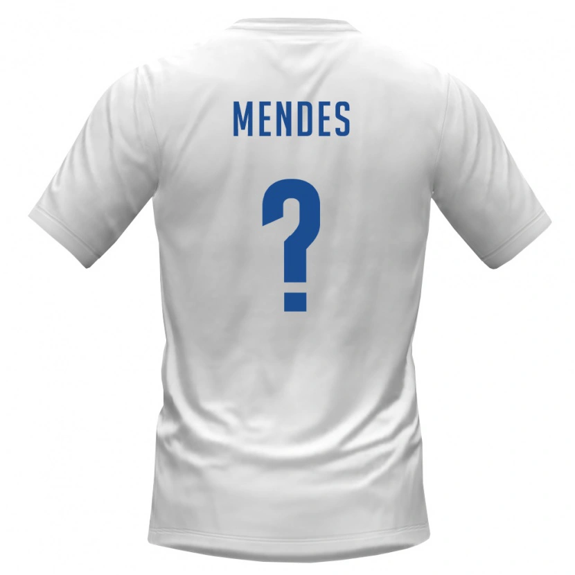 Danxen Mujer Camiseta Cabo Verde Jordan Mendes #0 Blanco Borgoña 2ª Equipación 26-28 La Camisa México