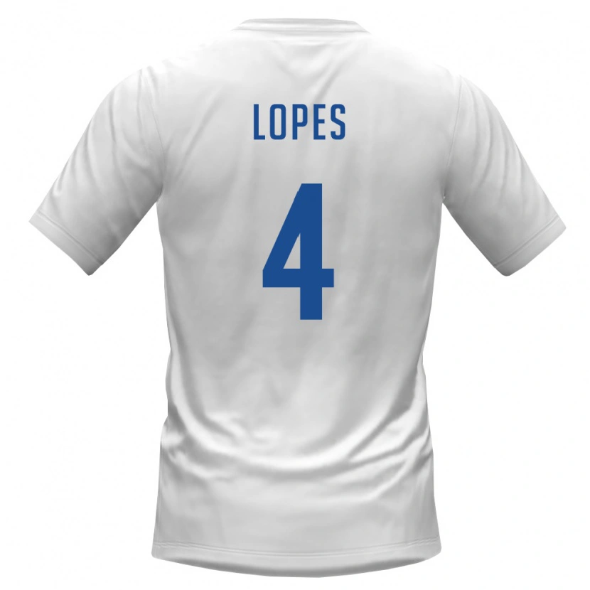 Danxen Mujer Camiseta Cabo Verde Roberto Lopes #4 Blanco Borgoña 2ª Equipación 26-28 La Camisa México