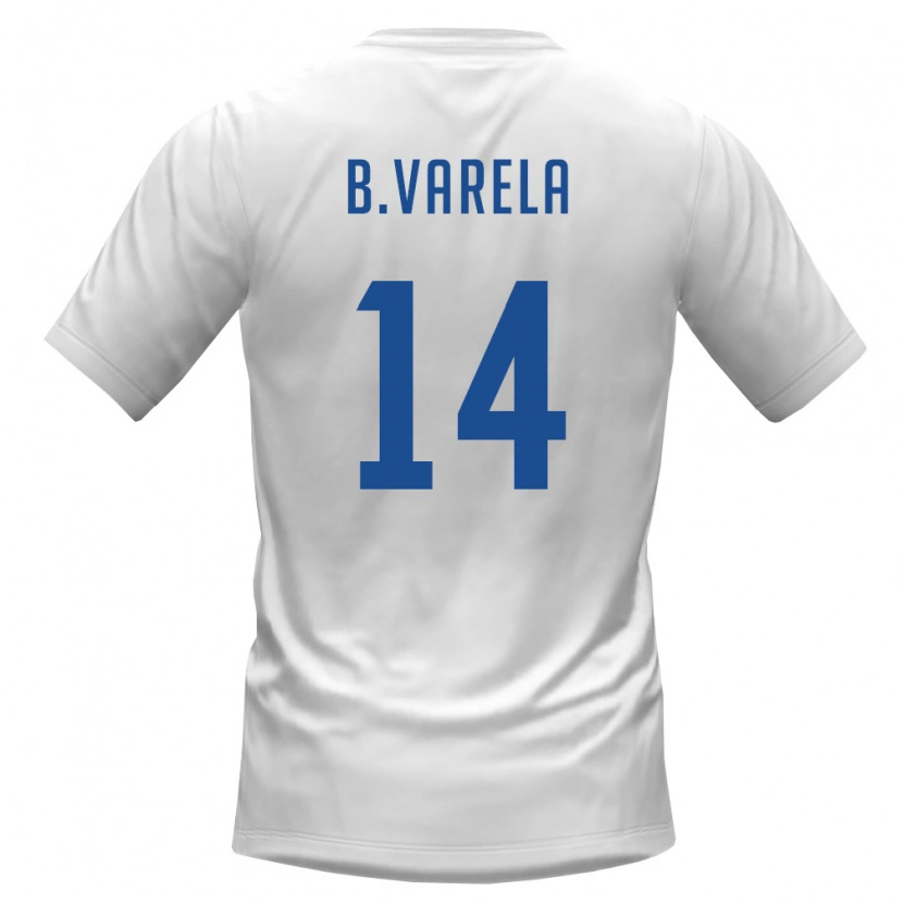Danxen Mujer Camiseta Cabo Verde Bruno Varela #14 Blanco Borgoña 2ª Equipación 26-28 La Camisa México