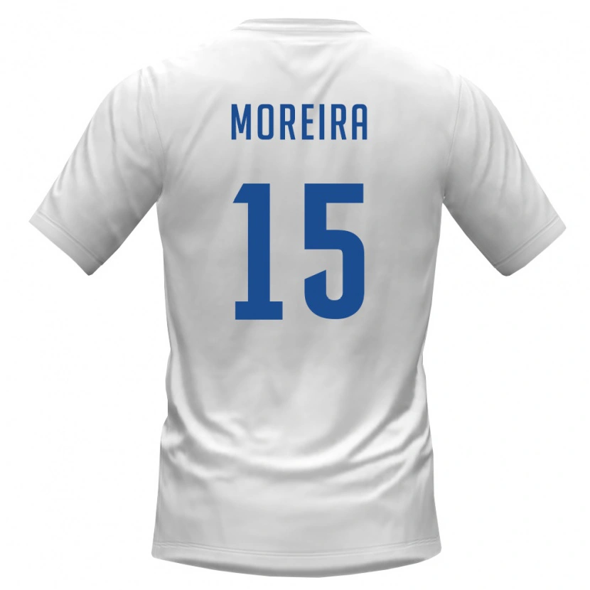 Danxen Mujer Camiseta Cabo Verde David Moreira #15 Blanco Borgoña 2ª Equipación 26-28 La Camisa México