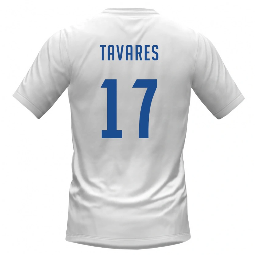 Danxen Mujer Camiseta Cabo Verde Heri Tavares #17 Blanco Borgoña 2ª Equipación 26-28 La Camisa México
