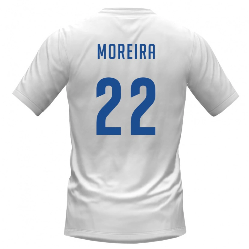 Danxen Mujer Camiseta Cabo Verde Steven Moreira #22 Blanco Borgoña 2ª Equipación 26-28 La Camisa México