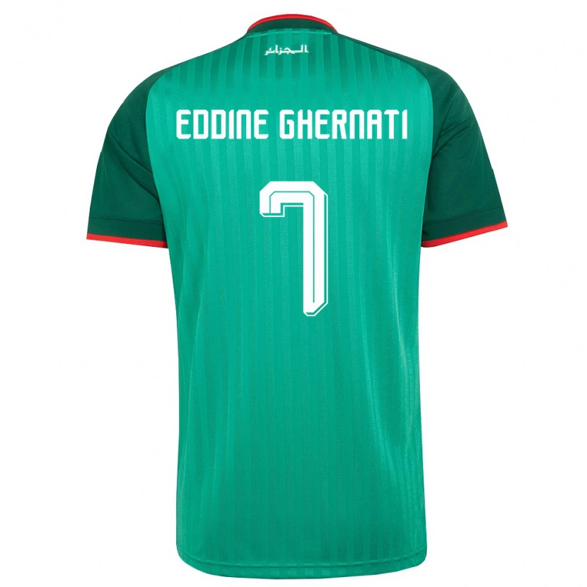 Danxen Mujer Camiseta Argelia Hasan Eddine Ghernati #7 Verde Rojo Blanco 2ª Equipación 26-28 La Camisa México