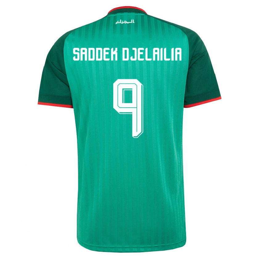 Danxen Mujer Camiseta Argelia Mohamed Saddek Djelailia #9 Verde Rojo Blanco 2ª Equipación 26-28 La Camisa México