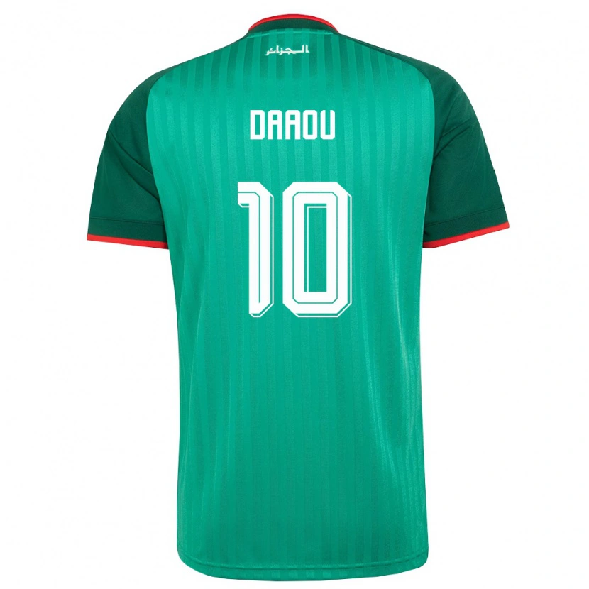 Danxen Mujer Camiseta Argelia Bilal Daaou #10 Verde Rojo Blanco 2ª Equipación 26-28 La Camisa México