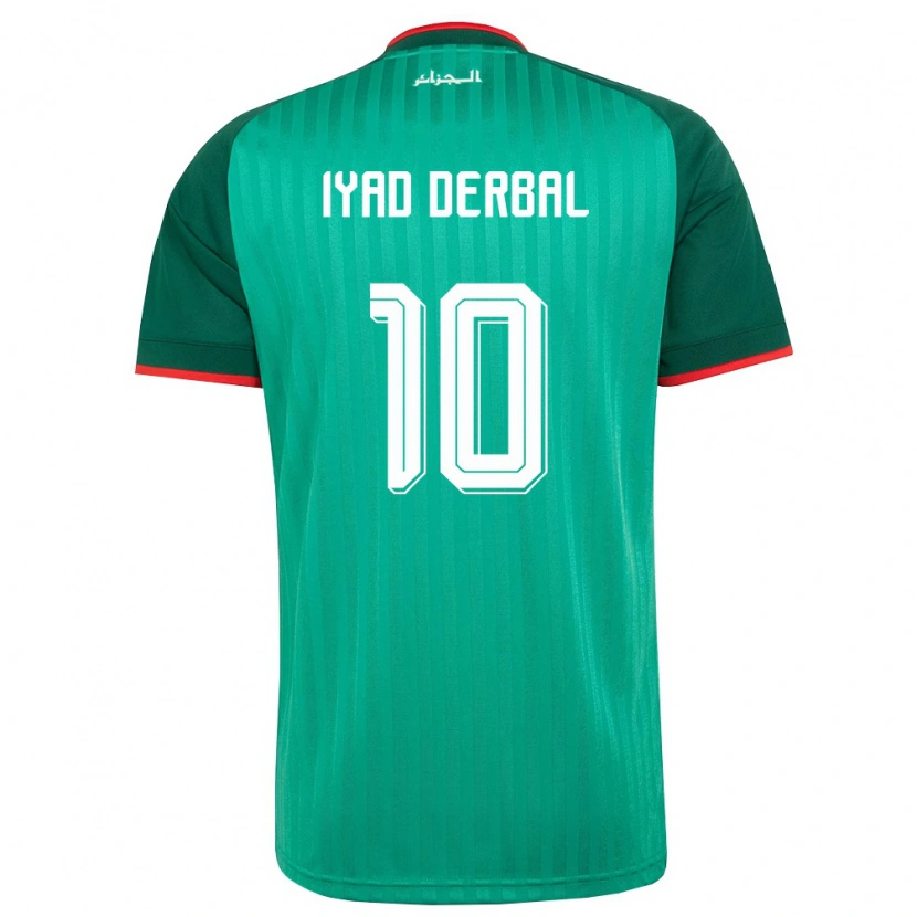 Danxen Mujer Camiseta Argelia Bassem Iyad Derbal #10 Verde Rojo Blanco 2ª Equipación 26-28 La Camisa México