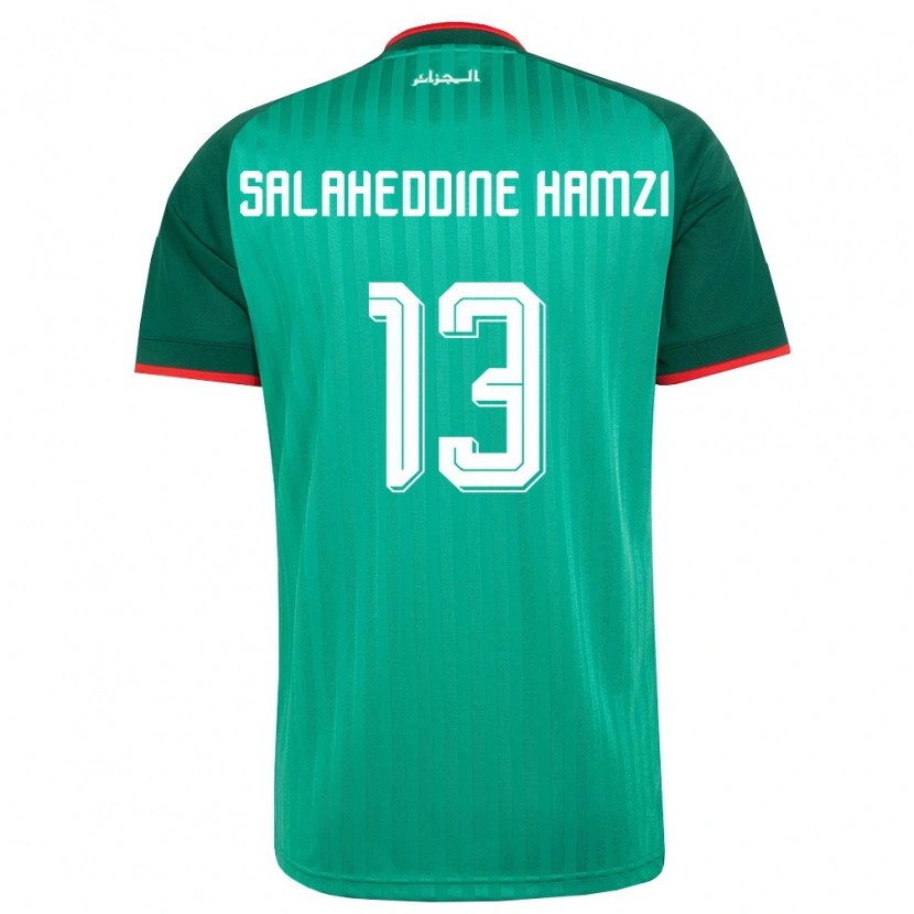 Danxen Mujer Camiseta Argelia Anes Salaheddine Hamzi #13 Verde Rojo Blanco 2ª Equipación 26-28 La Camisa México