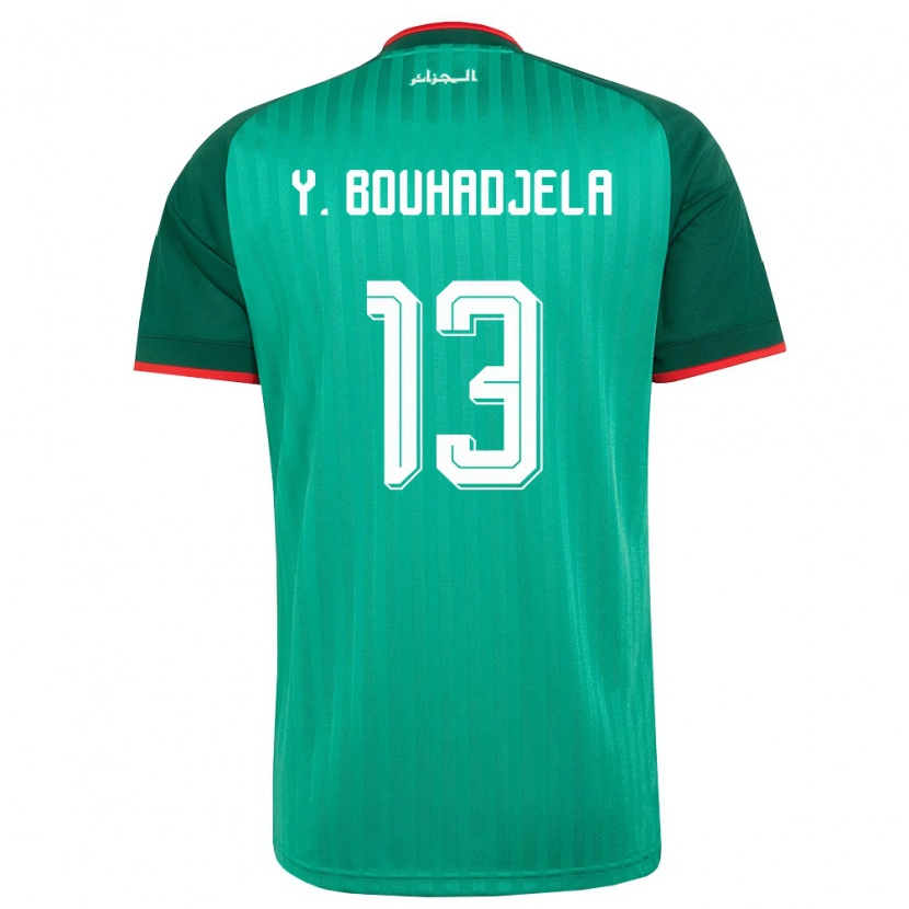 Danxen Mujer Camiseta Argelia Yasser Noureddine Bouhadjela #13 Verde Rojo Blanco 2ª Equipación 26-28 La Camisa México