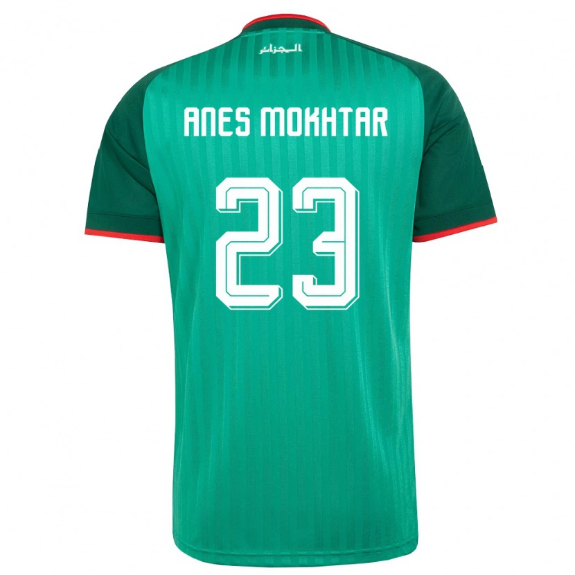 Danxen Mujer Camiseta Argelia Mohamed Anes Mokhtar #23 Verde Rojo Blanco 2ª Equipación 26-28 La Camisa México