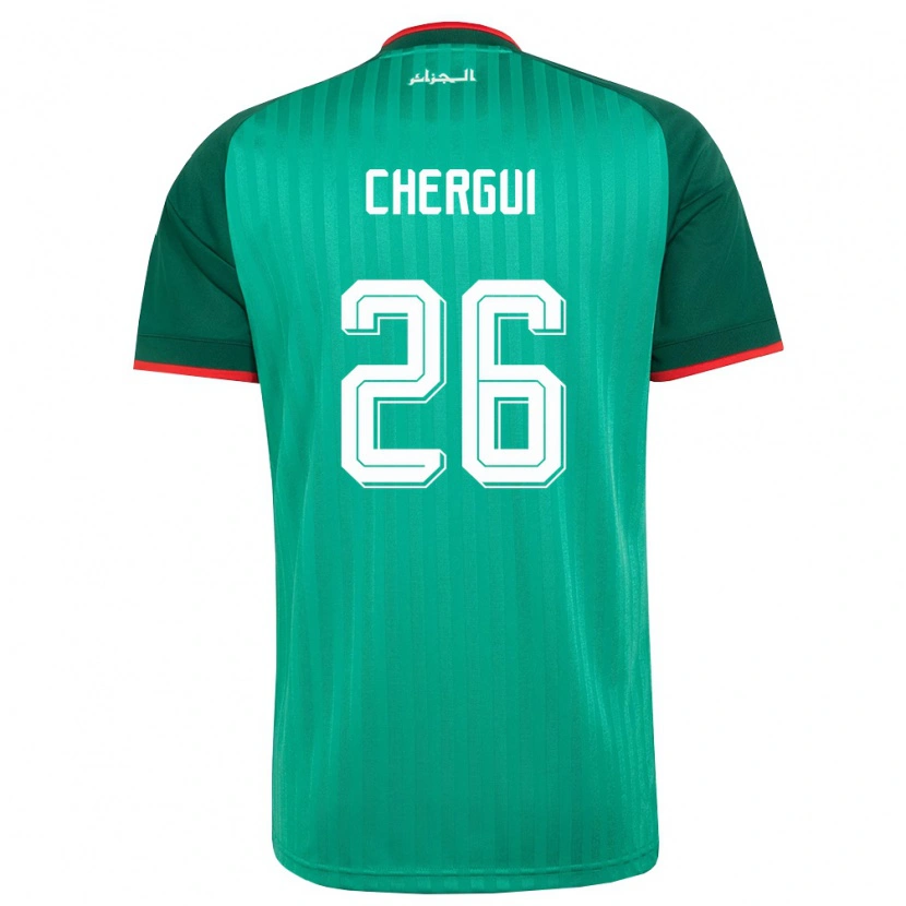 Danxen Mujer Camiseta Argelia Samir Chergui #26 Verde Rojo Blanco 2ª Equipación 26-28 La Camisa México