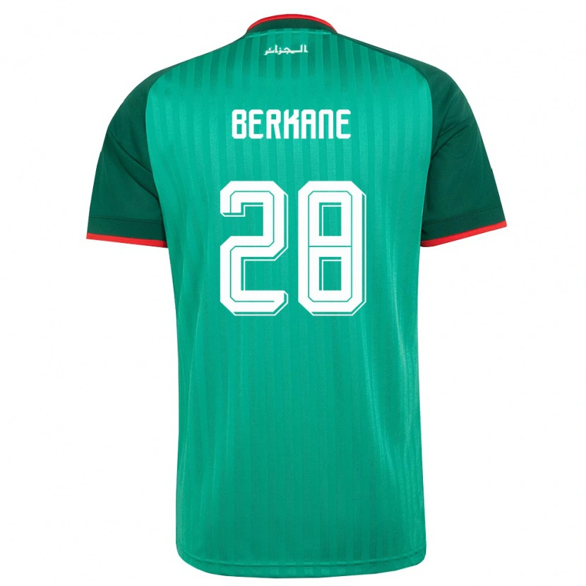 Danxen Mujer Camiseta Argelia Redouane Berkane #28 Verde Rojo Blanco 2ª Equipación 26-28 La Camisa México