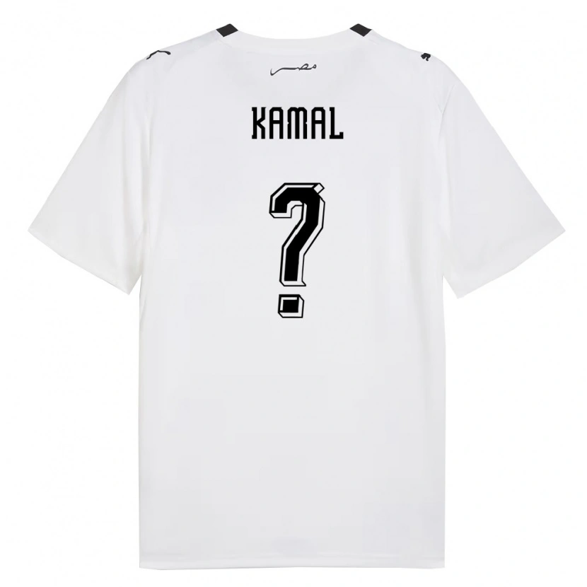 Danxen Mujer Camiseta Egipto Ziad Kamal #0 Blanco Gris Negro 2ª Equipación 26-28 La Camisa México