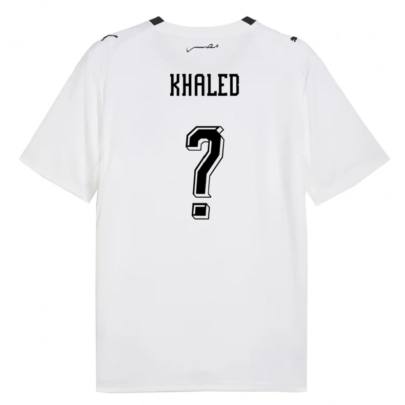 Danxen Mujer Camiseta Egipto Maher Khaled #0 Blanco Gris Negro 2ª Equipación 26-28 La Camisa México