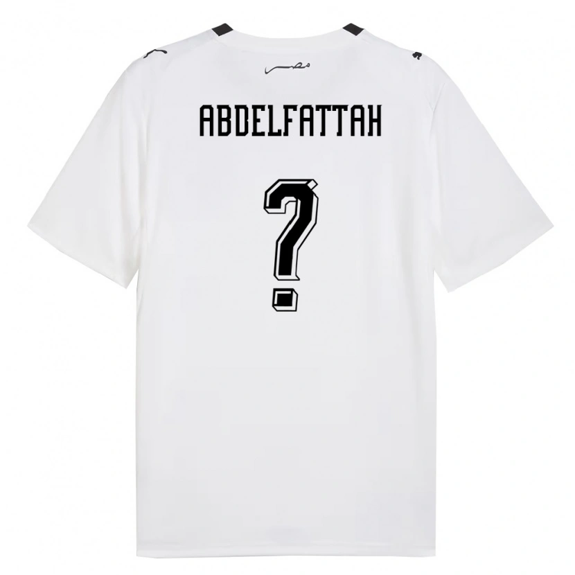 Danxen Mujer Camiseta Egipto Ibrahim Abdelfattah #0 Blanco Gris Negro 2ª Equipación 26-28 La Camisa México