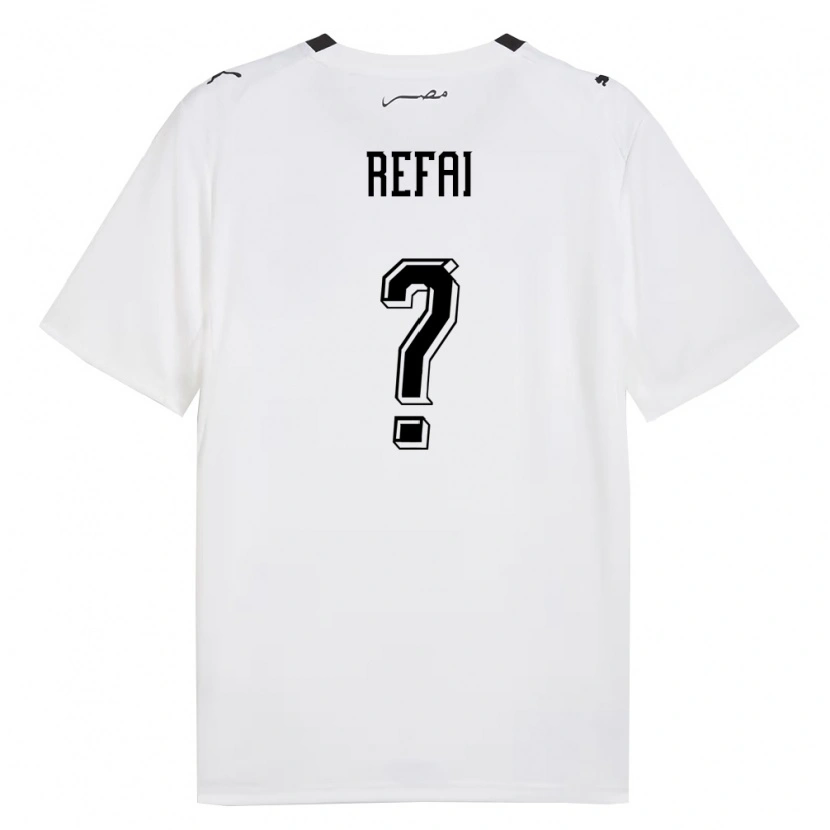 Danxen Mujer Camiseta Egipto Adham Refai #0 Blanco Gris Negro 2ª Equipación 26-28 La Camisa México